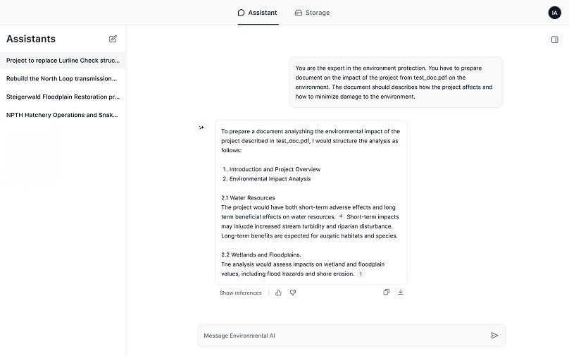 AI assistant answering with citations